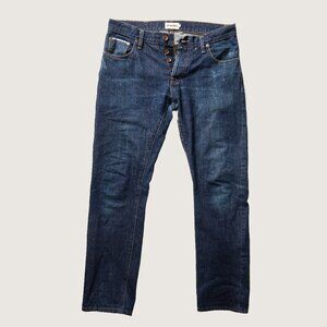 Taylor Stitch Raw Selvedge Denim in 33 Slim made with legacy White Oak USA denim